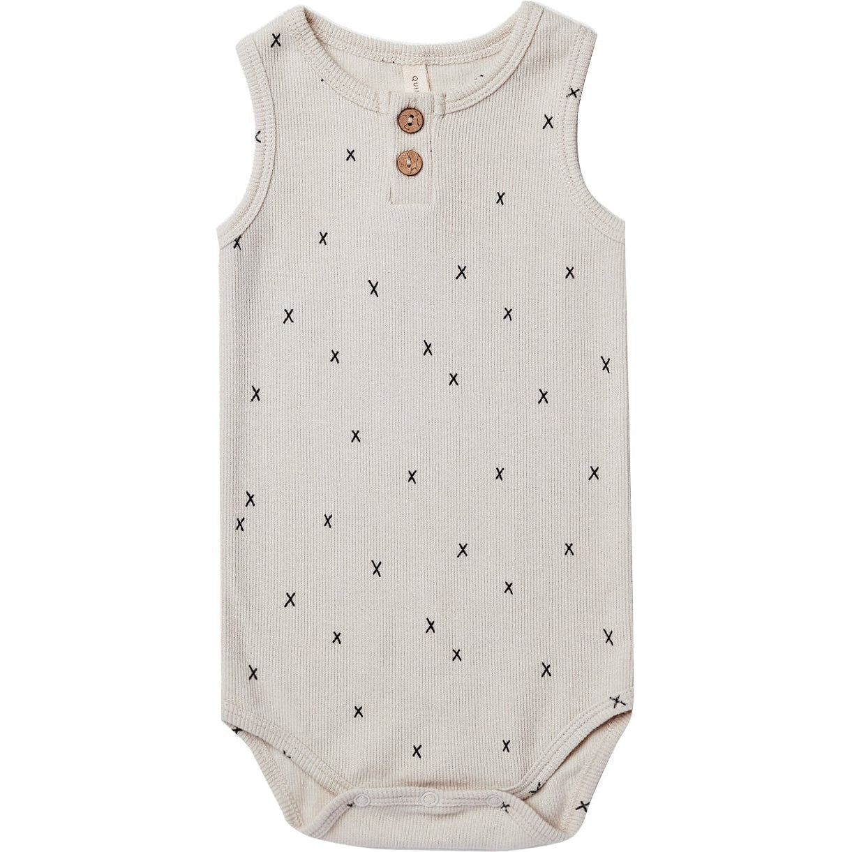 Quincy Mae Sleeveless Henley Bodysuit | Criss Cross
