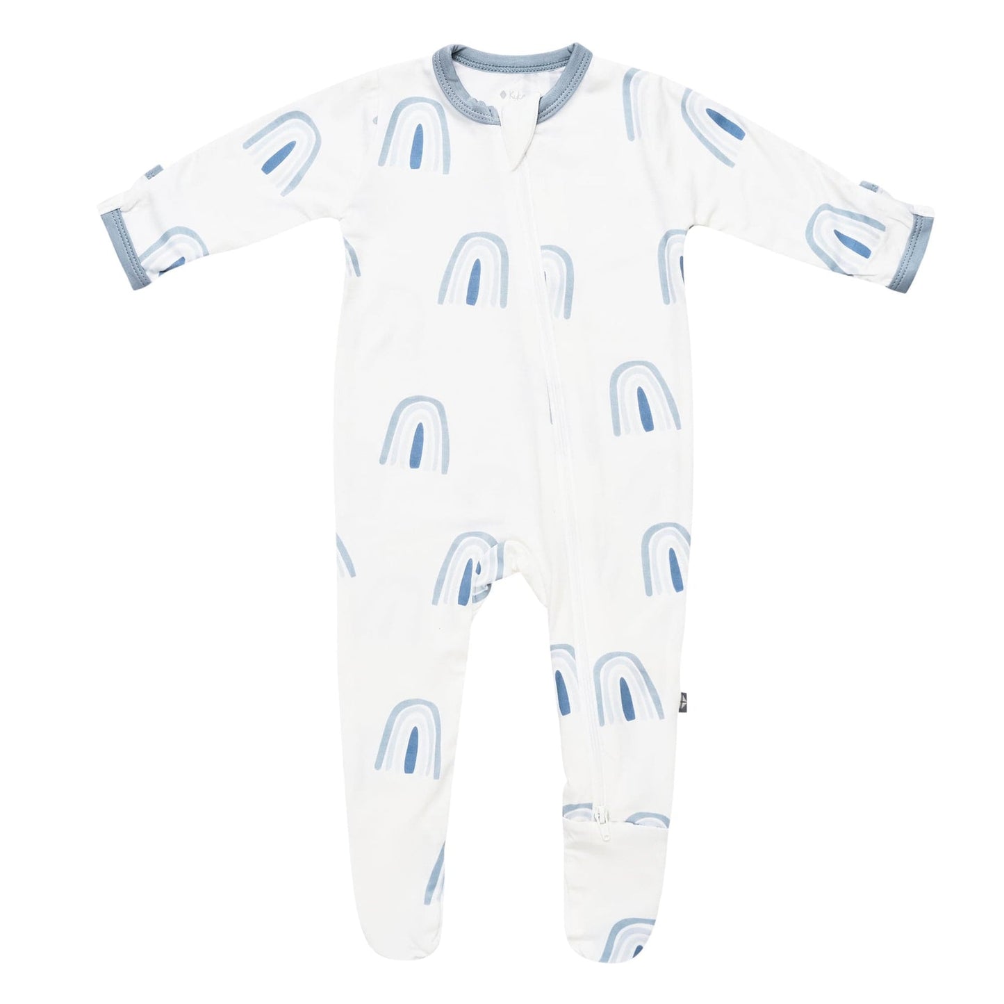 Kyte Baby Zippered Footie - Fog Rainbow