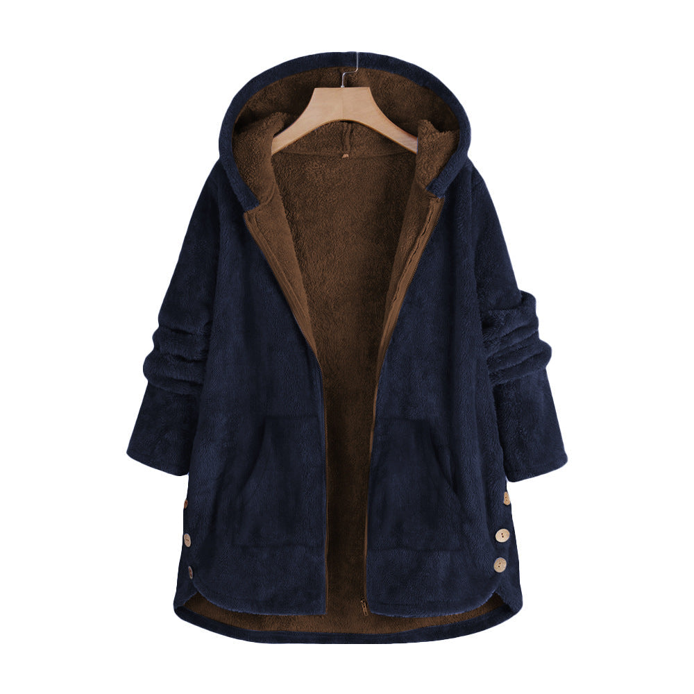 Long Sleeve Loose Fleece Warm Fashion Jacket