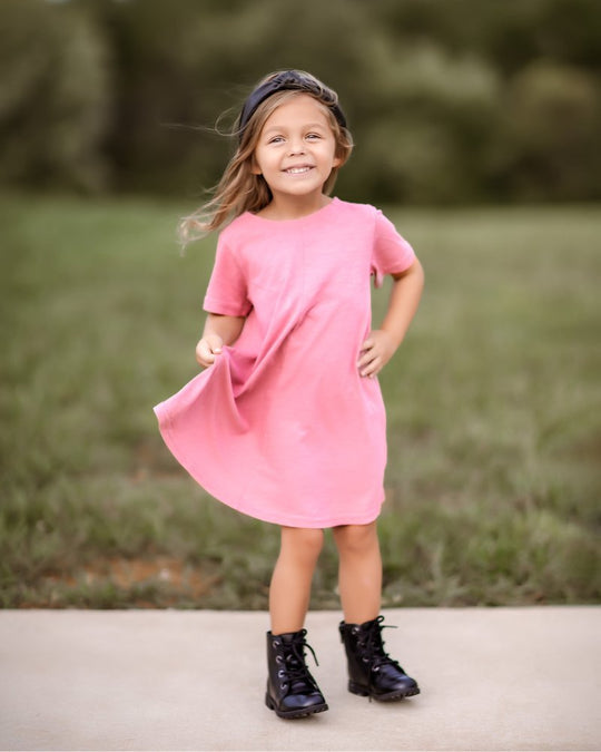 Bailey's Blossom- Catalina T-Shirt Dress- Dusty Rose