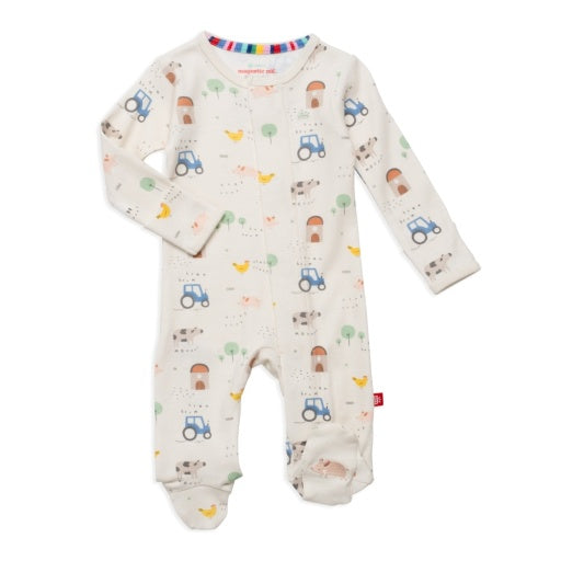 Magnetic Me Pasture Bedtime Organic Cotton Magnetic Parent Favorite Footie